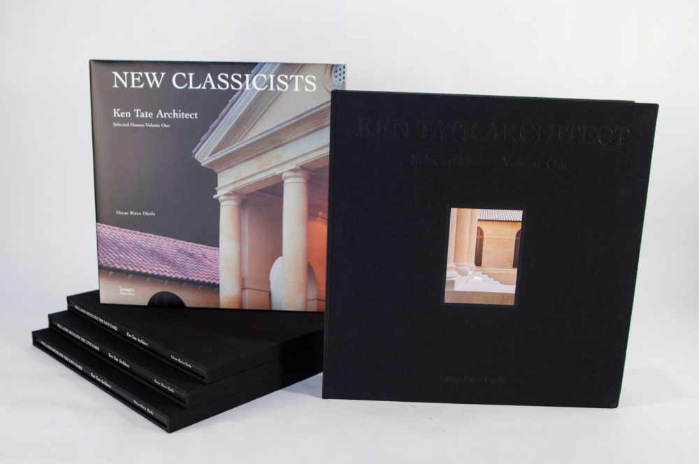 43156 MG 9595 architectural series, hardcover book, cloth slipcase, cloth casewrap, tip-on, deep blind debossing, foil stamping