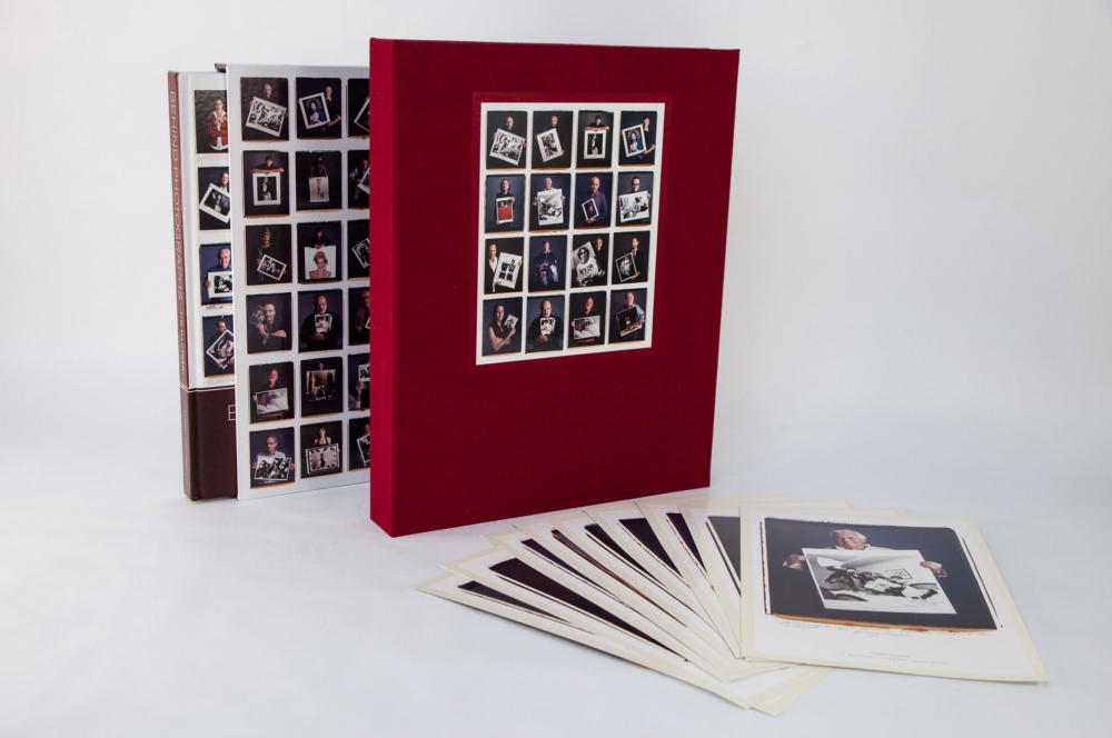 44138 MG 9555 clamshell box, cloth casewrap, tip-on, deep blind debossing, coffee table book, hardcover book, slipcase PLC, multiple versions, split run, inserts