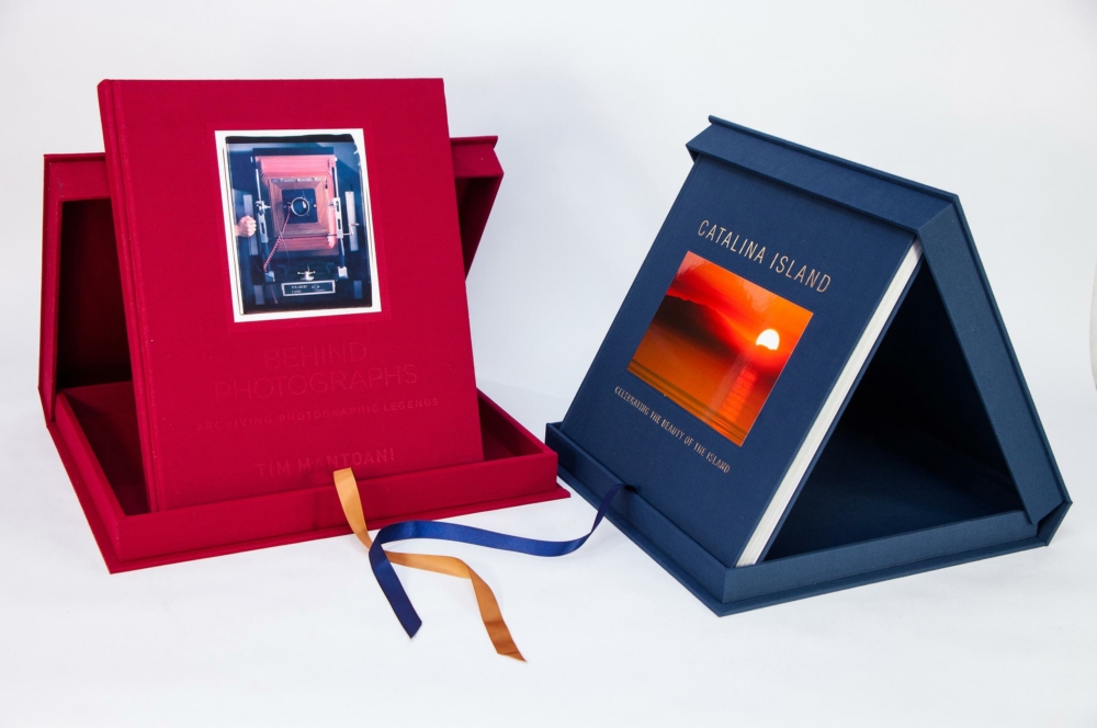 50000 MG 9692 Collage, Hardcover Book, cloth casewrap, deep blind debossing, clamshell box, ribbon pull, tip-on, deep foil stamping, coffee table book